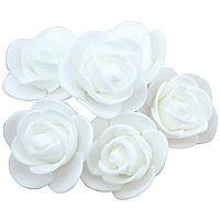 Set de 100 trandafiri de spuma, de 3 cm, alb
