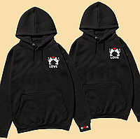 Set hanorace personalizate pentru cupluri cu initiale si Mickey Mini Mouse