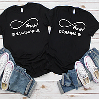 Set tricouri personalizate pentru cupluri - Doamna Vagabondul