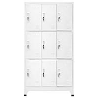 Dulap Vestiar Cu 9 Compartimente, Oțel, 90 X 45 X 180 Cm, Gri