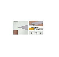 Profil trecere cu diferenta de nivel, aluminiu, 30mmx90cm, lemn nuc, maro roscat, cu suruburi mascate, set 5