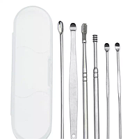 Set complet pentru curatarea, ingrijirea si igiena urechilor, din inox, sterilizabile.