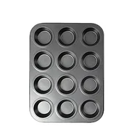 Tava pentru briose, 12 forme, 26x35 cm, negru