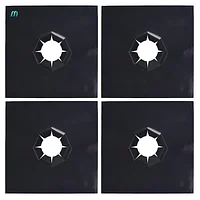Set 4 Folii de Protectie, reutilizabile, pentru Plita si Aragazul pe gaz, 27 x 27 cm, negru