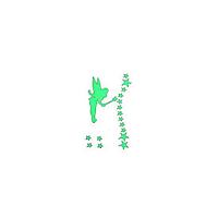 Sticker fosforescent Thinker Bell si stelute pentru intrerupator/priza, 10x10 cm, culoare verde