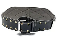 Centura pentru mijloc lombara, piele naturala, negru, reglabila 102-130 cm