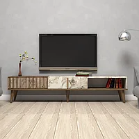 Milan - Walnut, White Marble