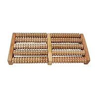 Aparat de masaj pentru picioare, lemn, traditional, 10 role