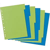 Set 6 separatoare carton, Herlitz, A4, multiple perforatii, carton reciclat, bicolor