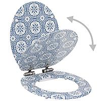 Capac Wc Cu Închidere Silențioasă, Mdf, Design Porțelan