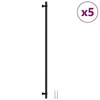 Mânere De Dulap, 5 Buc., Negru, 480 Mm, Oțel Inoxidabil