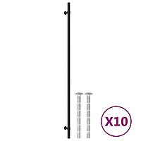 Mânere De Dulap, 10 Buc., Negru, 480 Mm, Oțel Inoxidabil