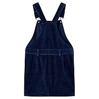 Rochie Salopetă Pentru Copii, Velur, Bleumarin, 104