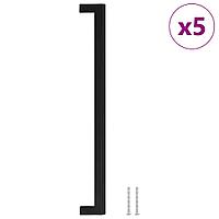 Mânere De Dulap, 5 Buc., Negru, 320 Mm, Oțel Inoxidabil