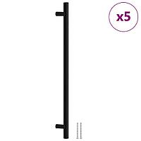 Mânere De Dulap, 5 Buc., Negru, 320 Mm, Oțel Inoxidabil