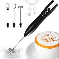 Mixer spuma lapte electric, acumulator reincarcabil USB, cu 2 capete, 3 trepte de viteza, ideal pentru