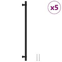 Mânere De Dulap, 5 Buc., Negru, 320 Mm, Oțel Inoxidabil