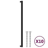 Mânere De Dulap, 10 Buc., Negru, 480 Mm, Oțel Inoxidabil