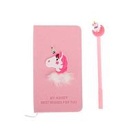 Set Cadou pentru Copii Caiet cu Unicorn finisat cu piele Ecologica Pix cu Unicorn