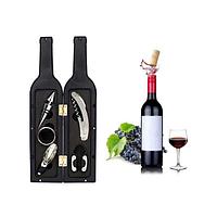 Set Cadou Accesorii Vin in forma de Sticla 6in1 culoare Neagra