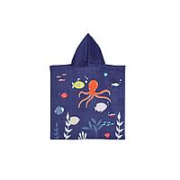 Poncho de plaja pentru copii, bumbac, 65 x 65 cm, model baieti