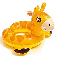 Colac inot, gonflabil, tip inel, girafa, Intex, 69 cm