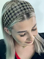 Bentita par lata cu broderie Apphia bronz