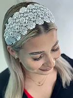 Bentita par lata cu broderie Emanuela alba