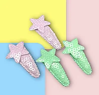 Set 4 agrafe Stars violet - verde