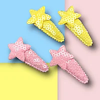 Set 4 agrafe Stars roz - galben