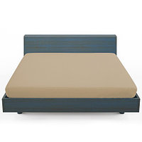 Bed sheet with elastic CASASRO, Cotton jersey, 100x200x30 cm, Beige