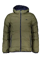 Geaca barbati La Martina cu umplutura de puf si gluga Verde, 2XL INTL