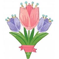 Balon folie buchet lalele 78x96 cm