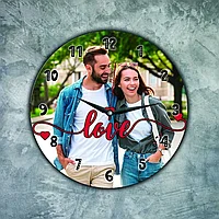 Ceas de perete personalizat cu poză și mesaj love
