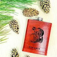 Sticlă de buzunar personalizată cu Santa Claus și nume