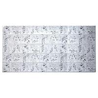 Panou decorativ, PVC, model flori de camp, gri, 96x48.5 cm