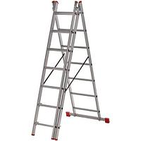Scara aluminiu, Metalkas, 3 tronsoane, 7 trepte, max 150 kg, 1.9-3.47 m
