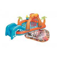 Piscina gonflabila pentru copii, de joaca, cu tobogan, 265x265x104 cm, Bestway Laguna Lava