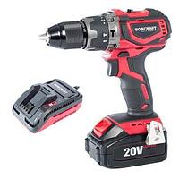 Masina de gaurit, insurubat (bormasina), 20V Li-ion, cu acumulator 2 Ah, incarcator, cu percutie, fara perii,