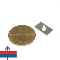 Magnet neodim bloc 15 x 9 x 2 mm cu gaură îngropată D3,5/D6