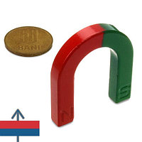 Potcoavă ferită 42 x 38 x 7 mm roșu / verde pentru experimente