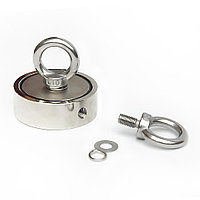 Magnet neodim oală D 75 mm cu două fețe x 160 kg - magnet fishing subtire