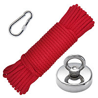 Set magnet fishing / pescuit: Oală D 75 mm + funie 6 mm / 20 m + carabină Strong