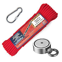 Set magnet fishing / pescuit: Oală D 60 două fețe + funie 6 mm + carabină