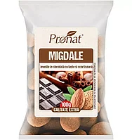 Migdale invelite in ciocolata cu lapte si scortisoara, 100g Pronat