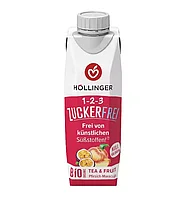 Ceai bio fără zahăr, cu piersici și maracuja, 300ml Hollinger