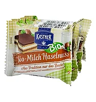 Napolitane bio cu lapte si alune, 100g (4*25g) Kastner