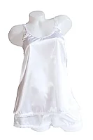 Pijama dama doua piese, imprimeu uni, satin soft alb, BLANCHE, BLD by Exclusive