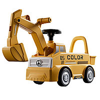 Excavator Manual pentru copii, Flippy, 3 ani, Sport, Claxon, Cutie Depozitare, Lumini, Scaun, 62x26x47 cm,