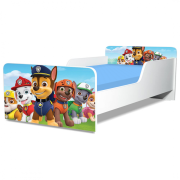 Pachet Complet Pat Copii 2-12 Ani Creativ Paw Patrol Cu Saltea 160/80/12 Cu Straturi De Lana, Protecie,